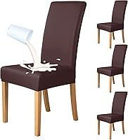 Vista 9 de Deisy Dee Fundas de cuero impermeables para sillas de comedor Parson (4, negro)