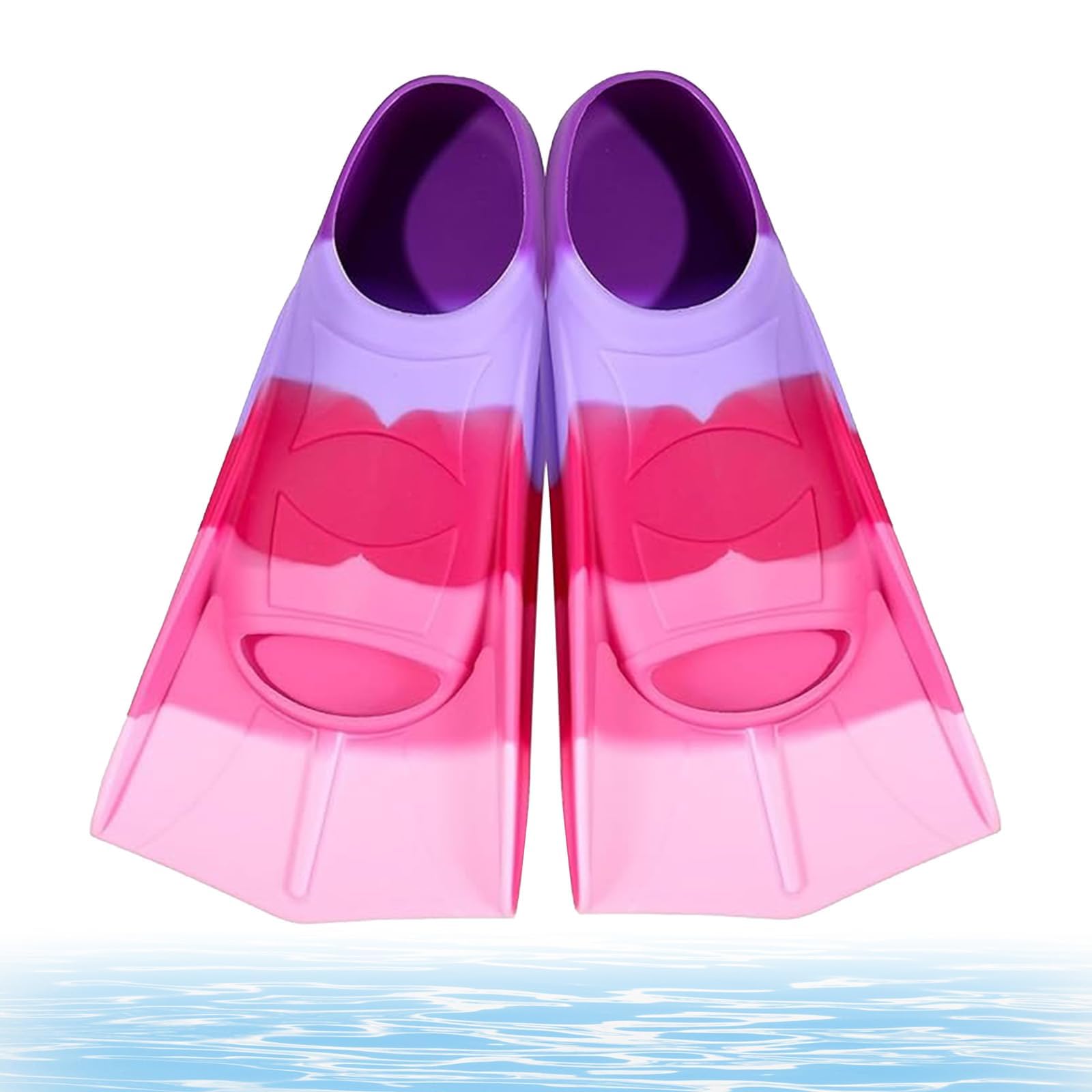 Pinne da Nuoto per Bambini,Pinne Corte in Silicone, Unisex Comode Pinne da Allenamento, Pinne Corte da Snorkeling e Allenamento per Bambini e Adulti (Viola, XS)