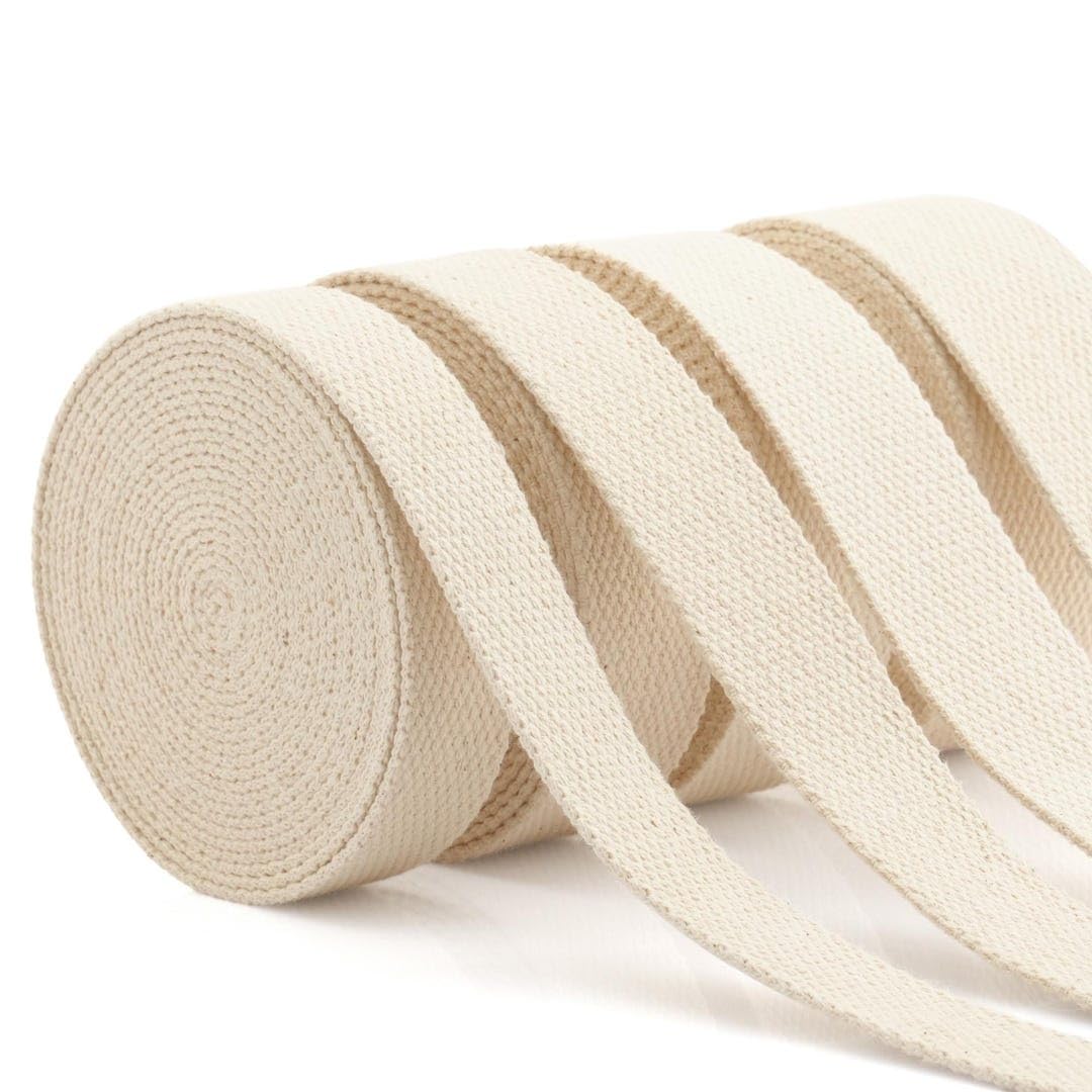 Cotton Webbing Strap, Ivory, 50 Meters, for Sewing, Tailoring, DIY and Bag Handle-image-19