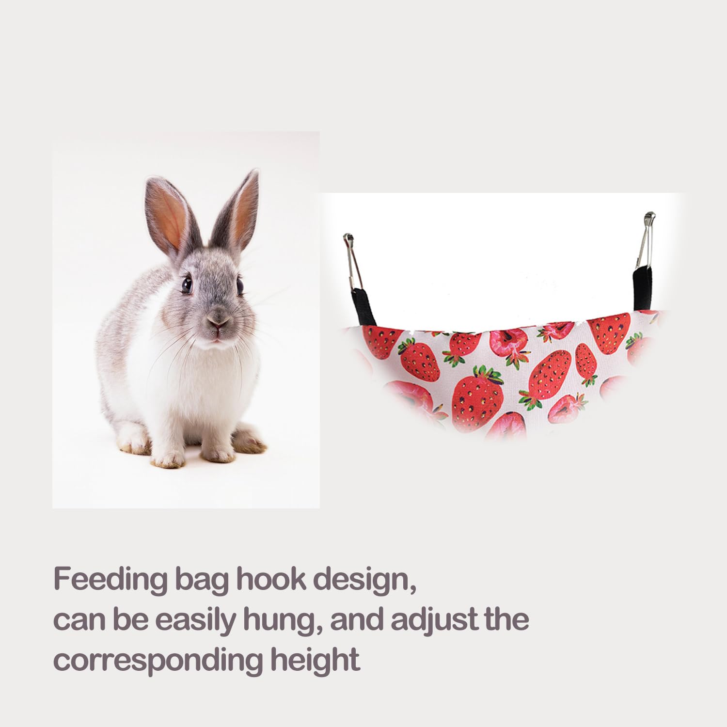 2 Sacs de Nourriture pour Animaux de Compagnie, mangeoire à Foin pour Animaux de Compagnie, Sac à Foin, Sac à Foin Suspendu, adapté pour Nourrir Les Lapins et Les Chinchillas