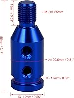 Vista 2 de X AUTOHAUX M12 X 1.25 Adaptador de pomo de cambio de marcha universal para coche azul para cambio sin rosca