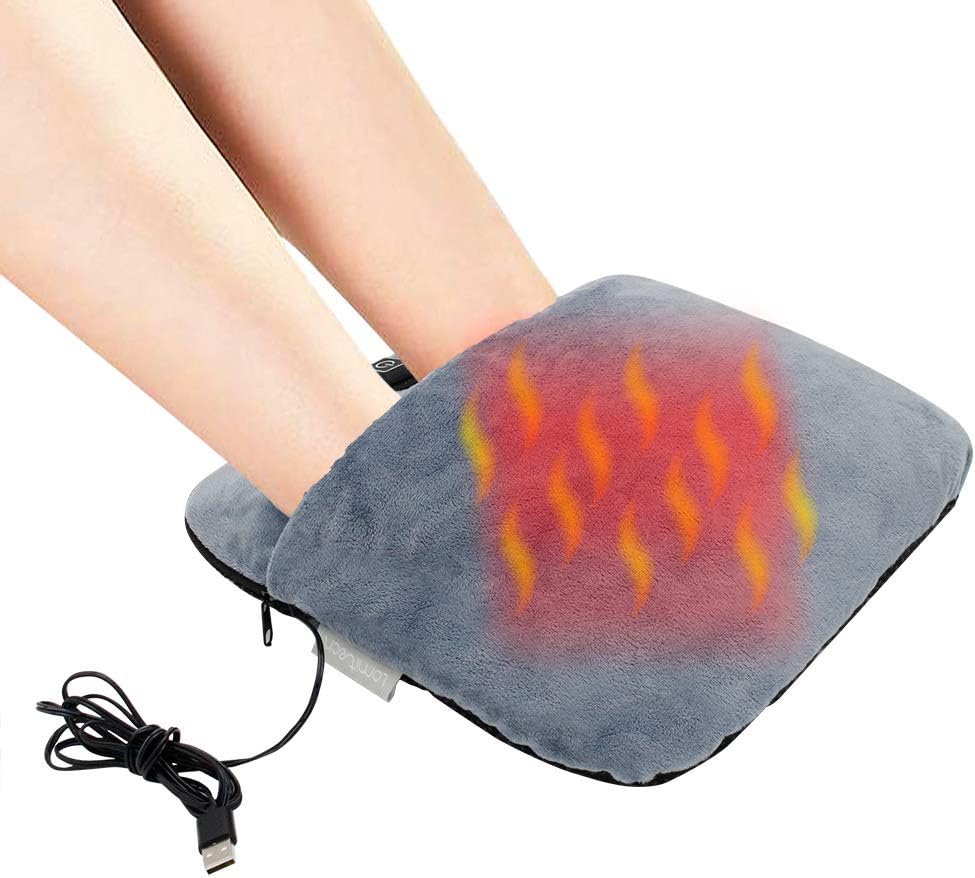 Vibration Foot Massage Hot Therapy Heated Foot Warmer Foot SPA Electric Massaging Foot Pad for Home Office Travel