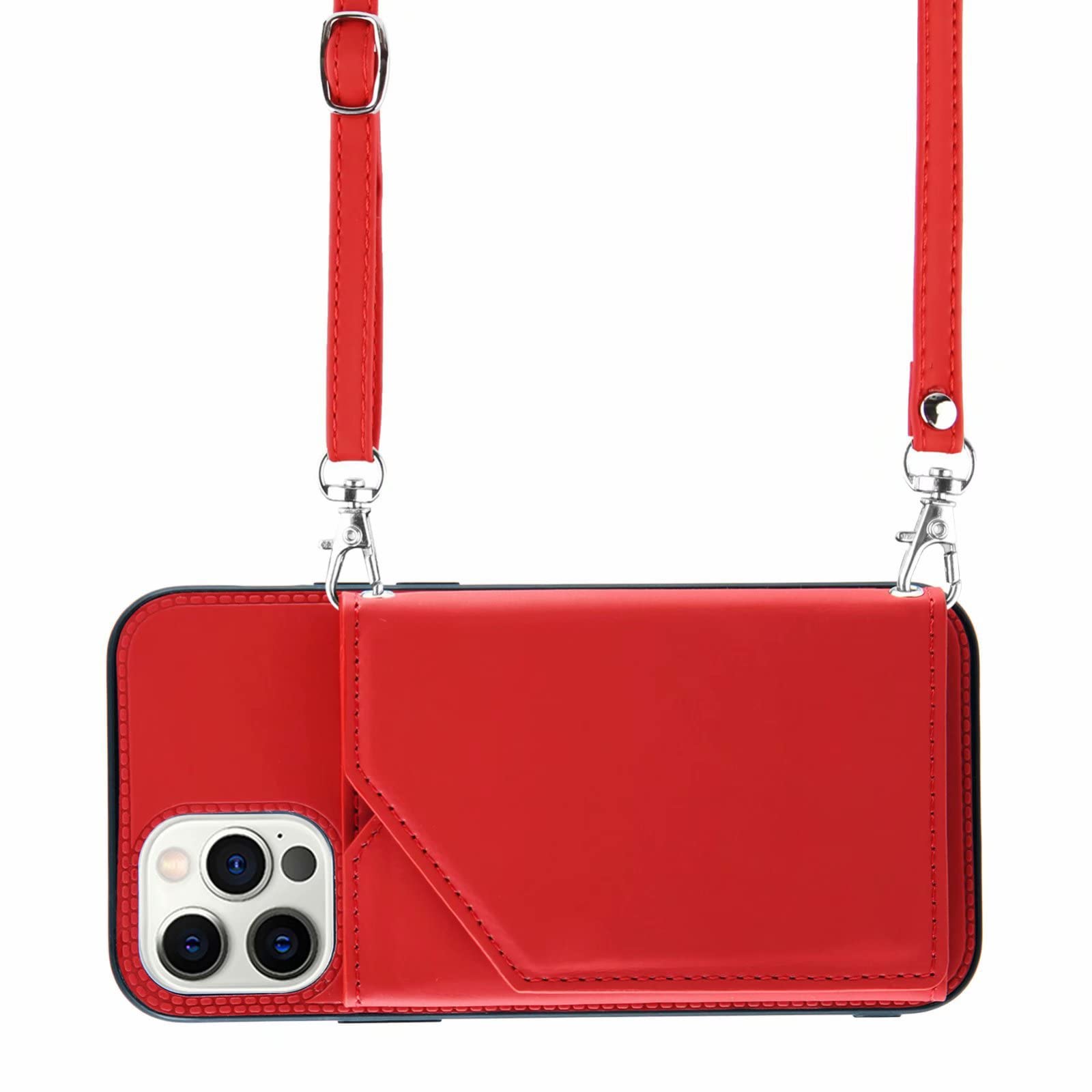 IPhone 13 Pro Case - Crossbody Wallet Phone Case - Crossbody Wallet Phone Case, With Card Holders Cash Pocket Premium Soft Leather Flip Wrist Strap Kickstand Cover - WINNIE - View #9