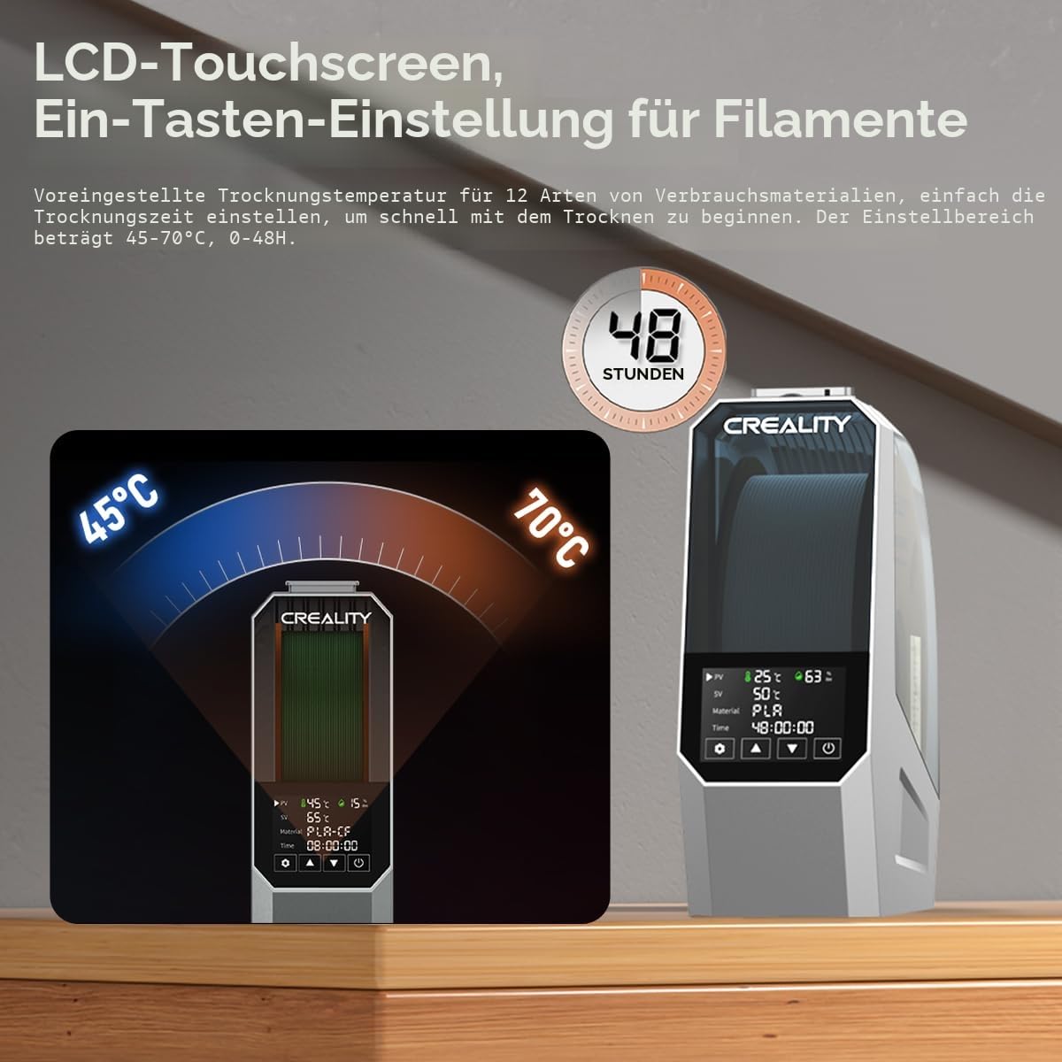 Offizieller Creality Space PI Filament Trockner und CFS-Arbeitsgestell