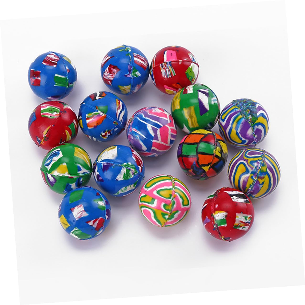 Gatuida 100pezzi Palline di Gomma Rimbalzanti 32mm, Giocattolo | Forte Elasticità, Inodore, per Compleanno e Festa dei Bambini, Confezione da 100 Pezzi Stile Casuale