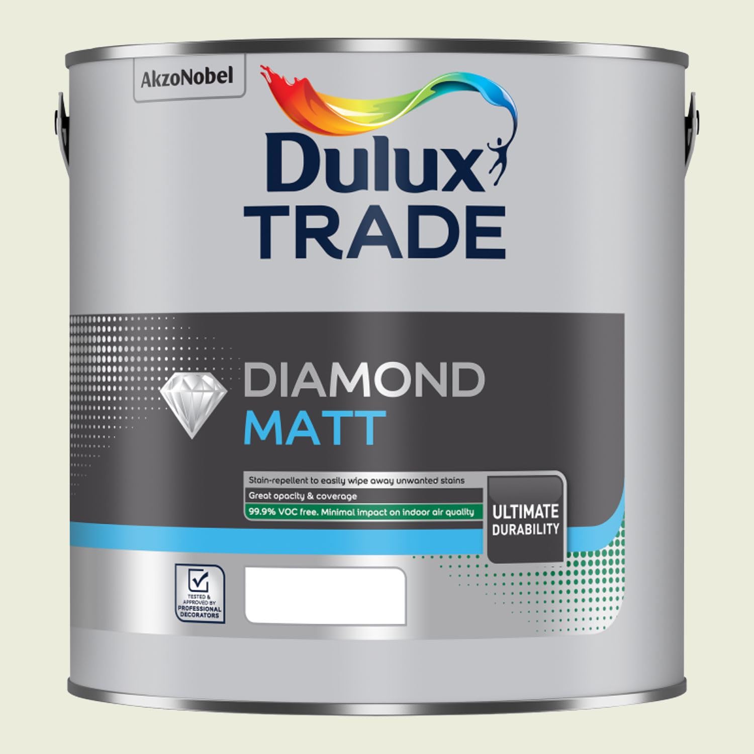Paint Stop Mixed Colour Dulux Trade Diamond Matt Apple White 2.5L