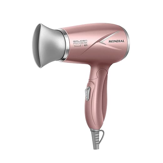 MONDIAL Secador de Cabelos Travel, Golden Rose, 1200W, Bivolt - SC-47-GR