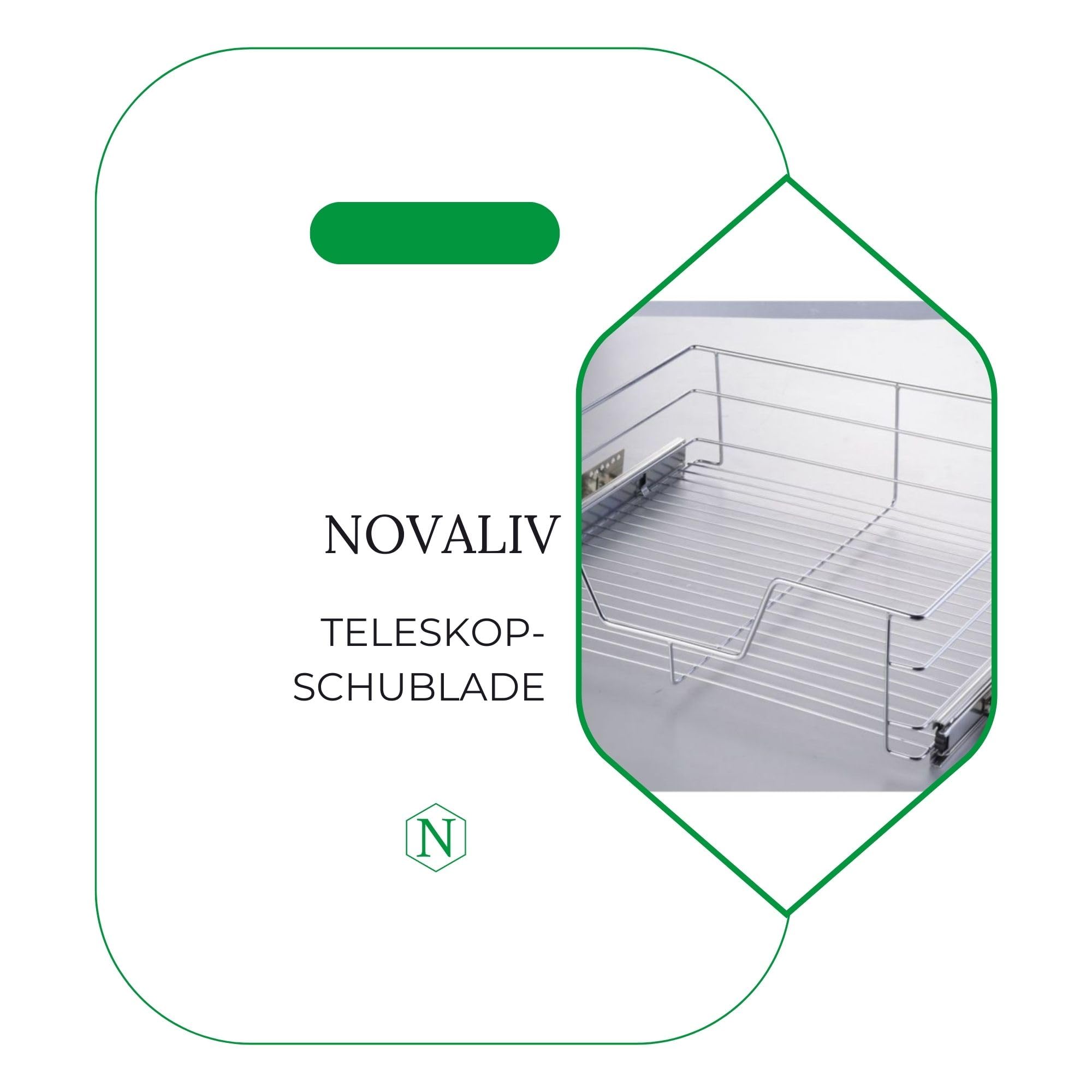 Novaliv 3 STK Teleskop Küchenschubladen 49x44x14cm Nachrüstbare mehr Komfort und Organisation aus hochwertigem Stahl - Teleskopauszug Schubladen Nachrüsten Küche Küchenschubladen