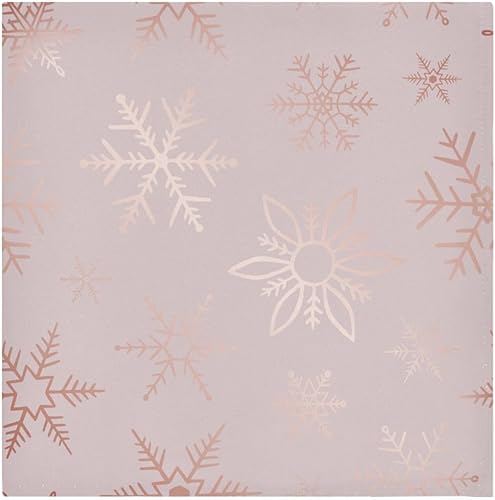 Miniatura 1 de Burbuja Juego de 6 servilletas de tela de copo de nieve de color oro rosa de 20 x 20 pulgadas, lavables, decorativas para cenas familiares, bodas,