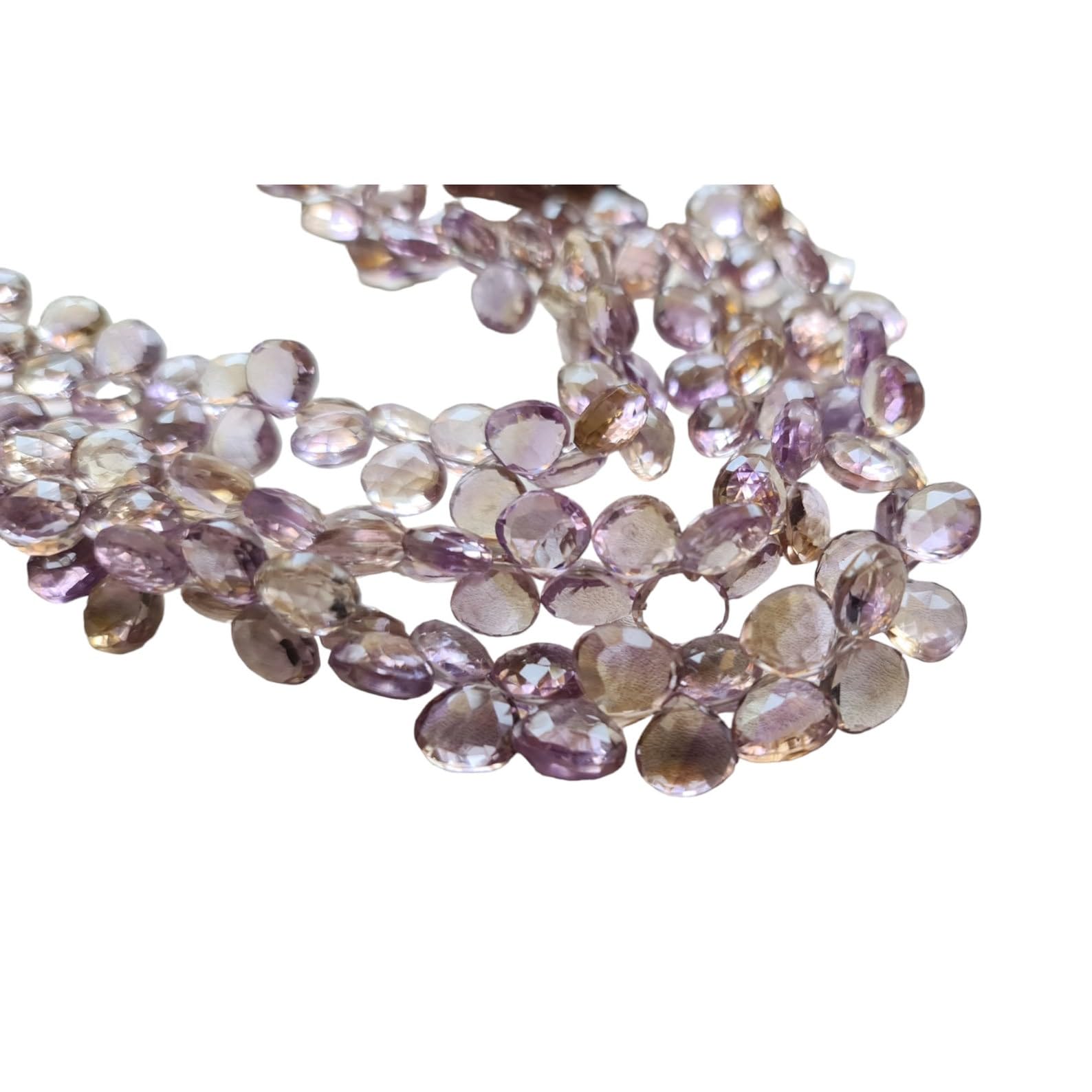 Briolettes de cœur en amétrine naturelle 9-10mm pour création de pendentif femme - DGA29