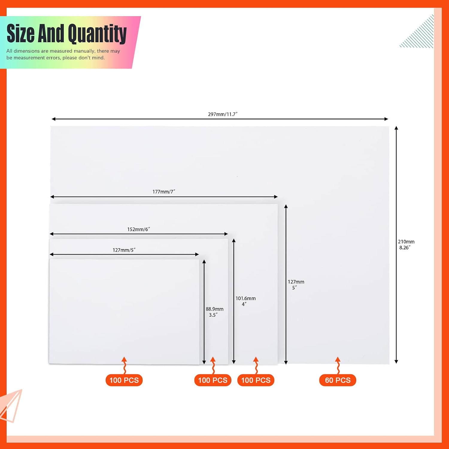 Tanstic 360Pcs 4 Sizes 200gsm Photo Paper, Printer Paper Premium Glossy Photo White Photographic Paper Photo Printer Paper (3.5 x 5 Inch, 4 x 6 Inch, 5 x 7 Inch, 8.3 x 11.7 Inch)