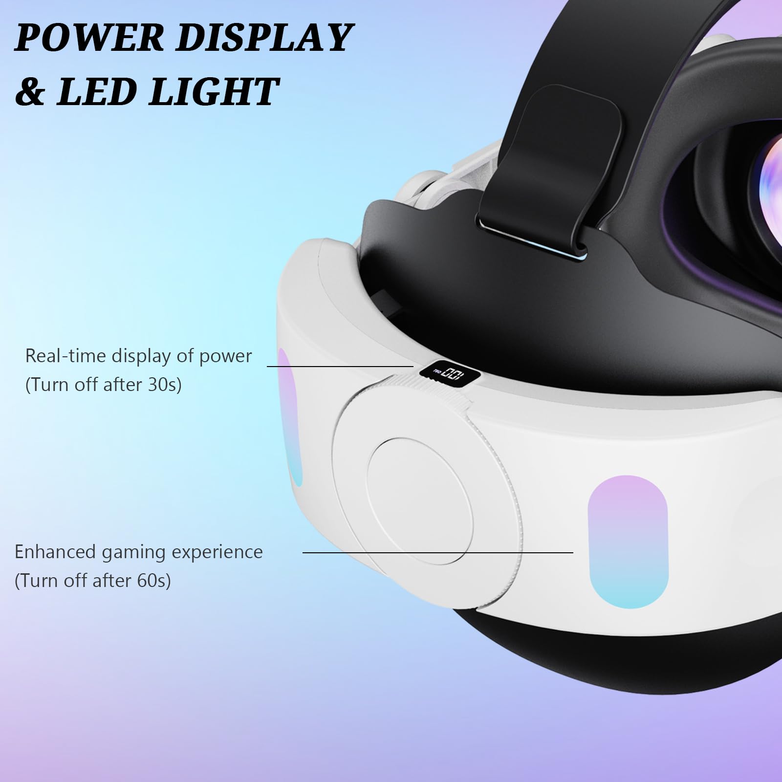 ARCELI Sangle de tête Compatible avec Quest 3, Remplacement de la Sangle Elite avec Batterie 6000mAh, Bouton de déverrouillage en Un clic et Affichage numérique, VR Accessoire