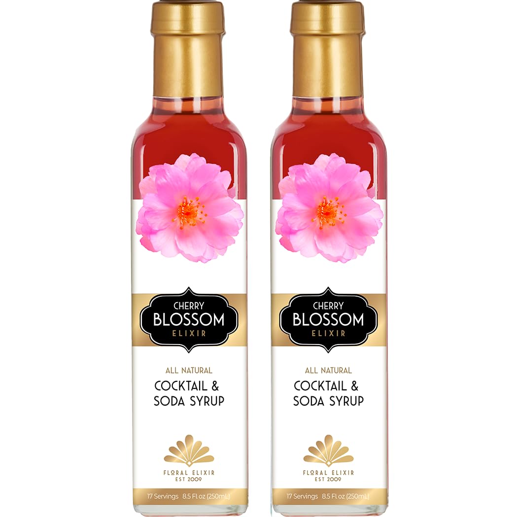 All Natural Syrups for Cocktails & Sodas (2 x 8.5 oz) (Cherry Blossom)