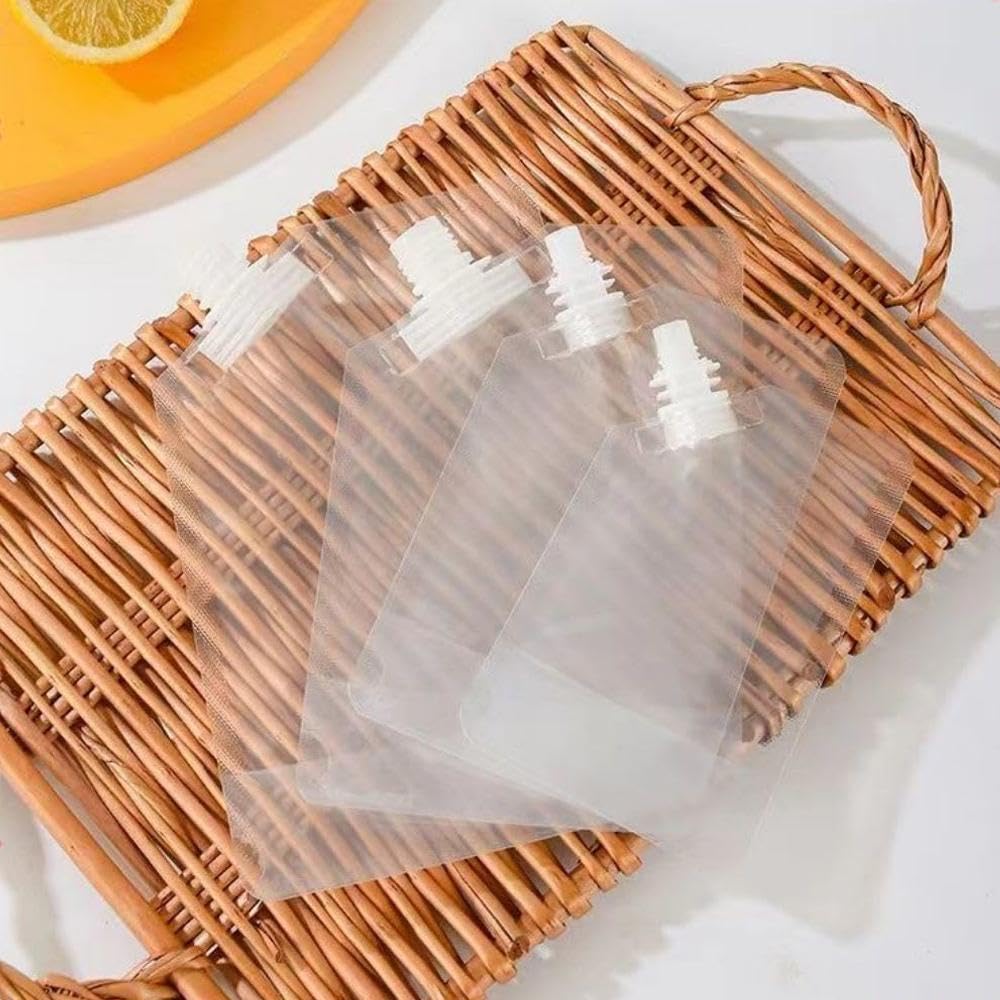 20 Stück Getränkebeutel 1000ml - Nachfüllbare Festival-Flaschen Transparent