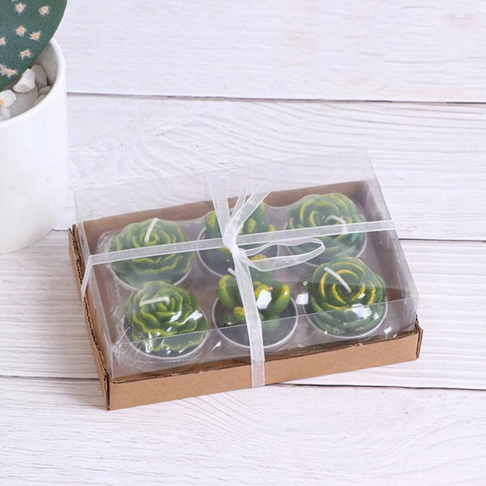 Bougie parfumée cactus 3D set décoration maison set de table vert - 7