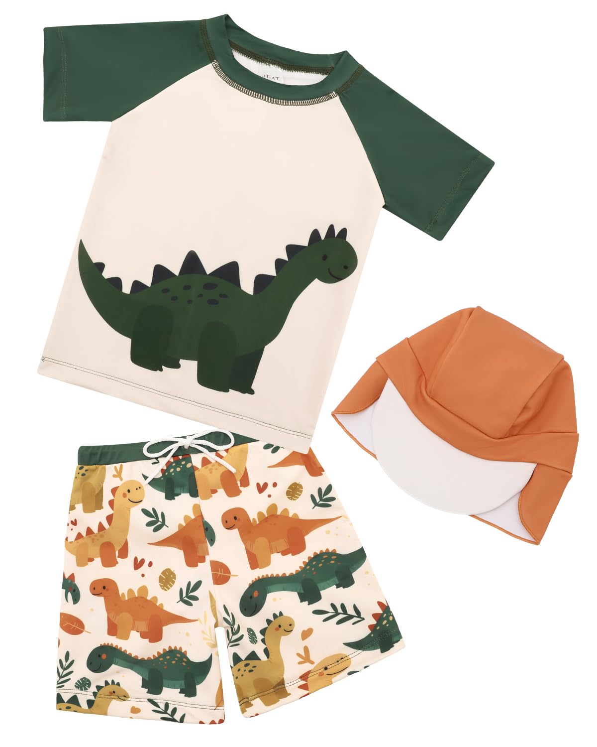 ALVABABY 2-Piece Baby Boy Swimsuit,Infant Toddler Bathing Short Sleeve Swimwear,Baby Reusable Swim Diaper with Matching Top