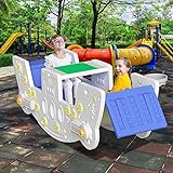 SURPCOS Kids Rocking Chair Seesaw Two Sides, 6 in 1 Teeter Totter, Multifunctional Kids Bench Table,...