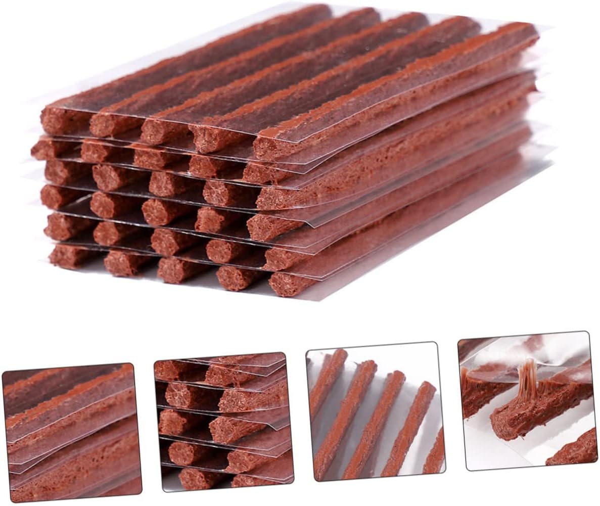 100Pcs Tire Repair Strips Kit Rubber Plugs for Motorcycle Car Quick Puncture Fix No Tire Removal Needed for Truck Electric Vehicle Repairs