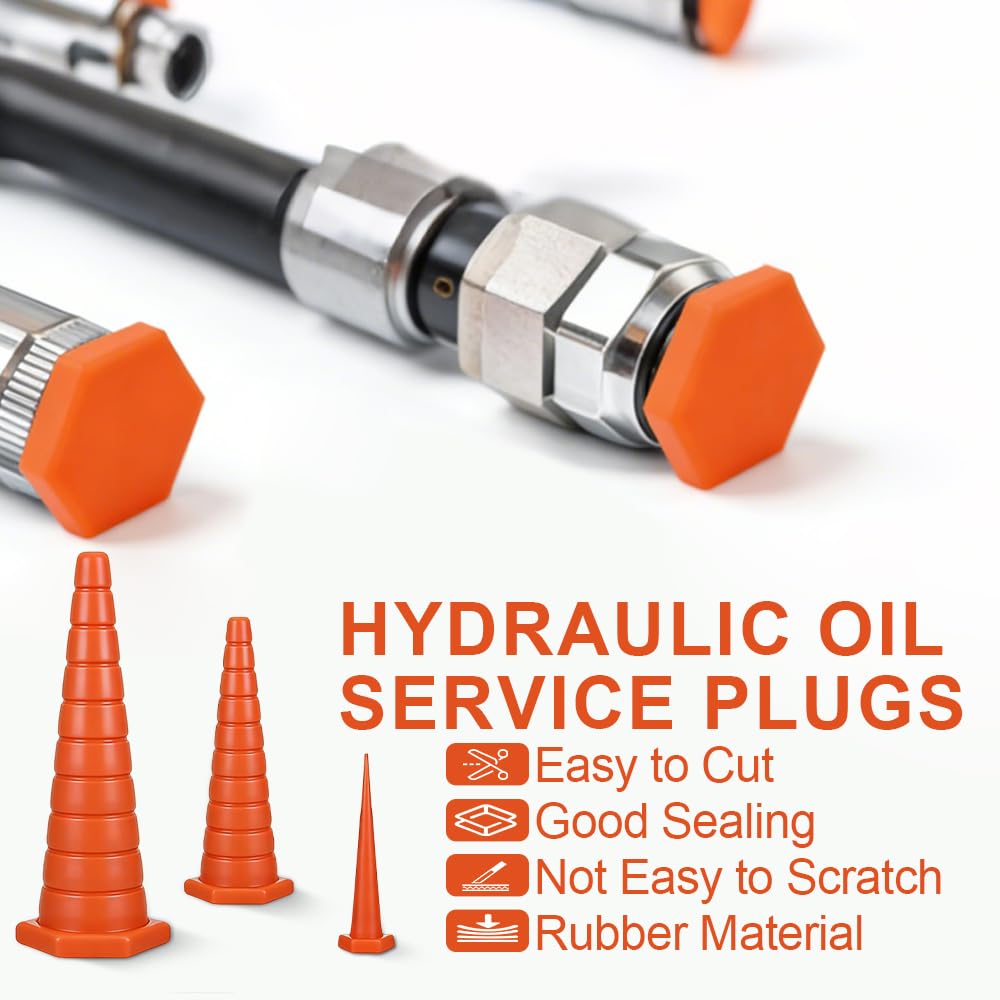 Korki hydrauliczne, 22 szt. gumowych korków stożkowych, w 3 rozmiarach, uniwersalne zatyczki silikonowe, do węża hydraulicznego, korki zamykające do rurociągów, rur olejowych, przewodów wyciekowych