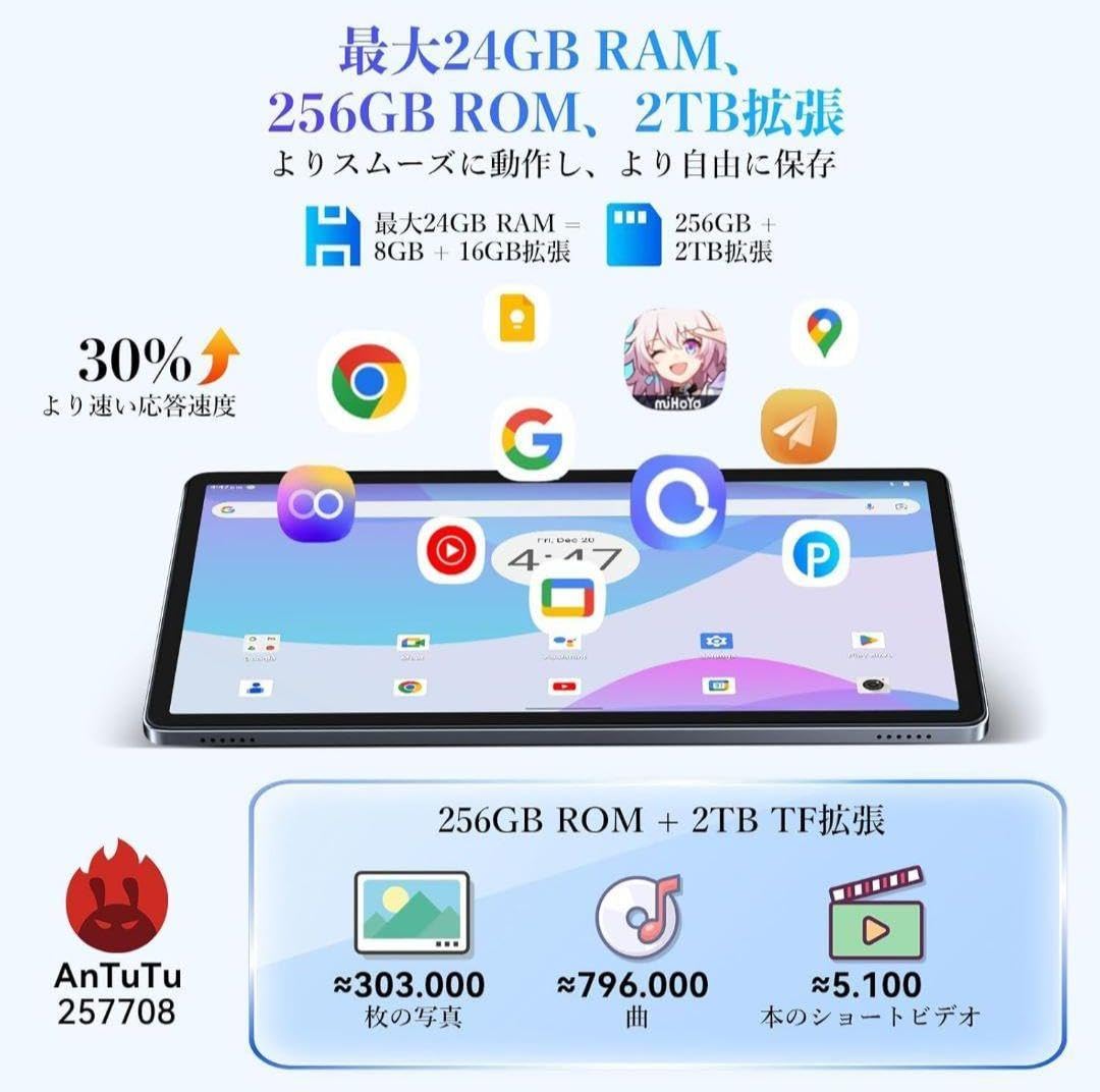 Amazon.co.jp: Tabwee W90 Android15 タブレット 11インチ 2TB