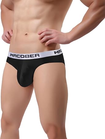 SUMABA Mens Silk Briefs Underwear Low Rise Bulge Enhance Bikini