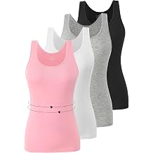 Accbiety 4 Pack Tank Tops for Women Basic Undershirt Camisole Tanks Sleeveless Lightweight cami Layering Tops