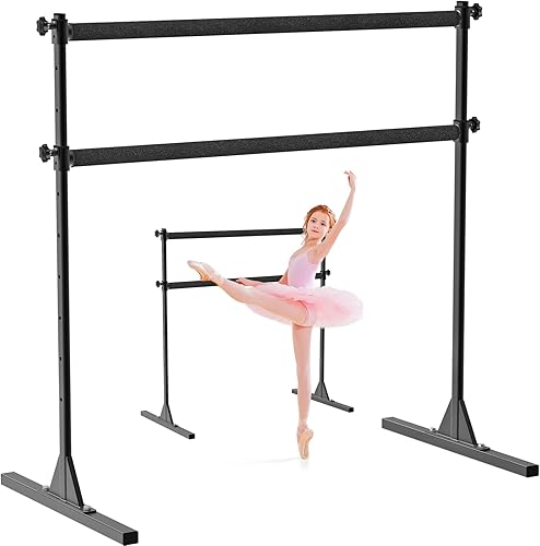 Miniatura 9 de SELEWARE Barra de ballet independiente de altura ajustable, barra de ballet resistente, barra de baile, soporte movimientos de barra, estiramiento 5