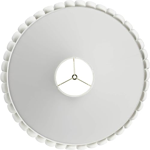 Miniatura 6 de Juego de 2 cajas plisadas de lámpara imperio, color blanco antiguo, parte superior grande de 7 pulgadas x 20.5 pulgadas de parte inferior x 10.75