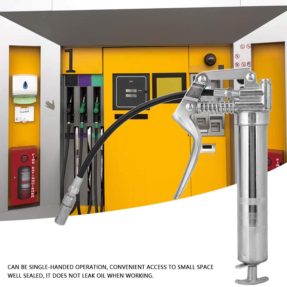 Smarownica, wysokociśnieniowa ręczna smarownica 120 g Wkład smarownicy Smarowanie ręcznego narzędzia z wężem elastycznym 11 i dodatkowymi akcesoriami do cylindrów hydraulicznych