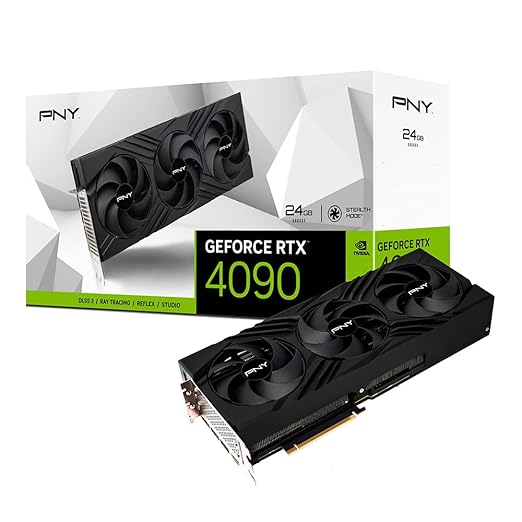 PNY NVIDIA GeForce RTX 4090 24GB Verto Triple Fan Graphics Card DLSS 3 (384-bit PCIe 4.0, GDDR6X, Supports 4k, Anti-Sag Bracket, HDMI/DisplayPort) - VCG409024TFXPB1
