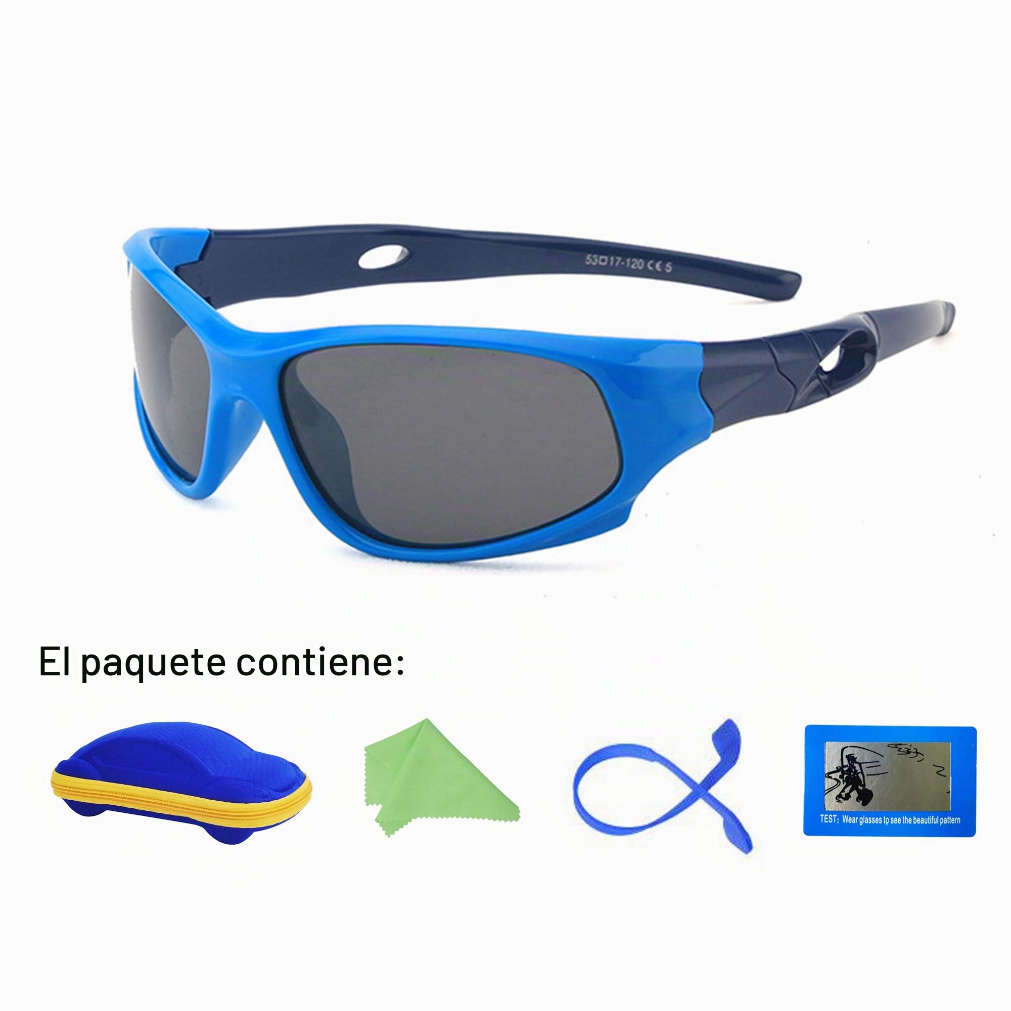 Gafas de sol infantil polarizadas para niños y niñas 3-12 años con cordón y funda