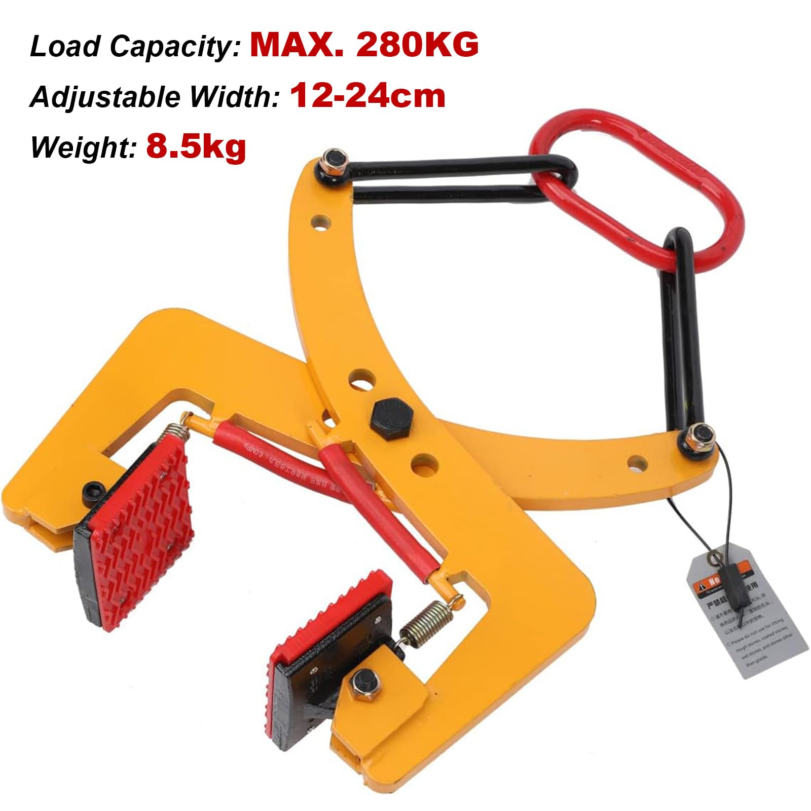 Versetzzange / Bordsteinzange 325 Kg Tragkraft – Pflastersteinheber Aus Manganstahl, Öffnung 6–24 Cm Für 4-6-8 Zoll Steine