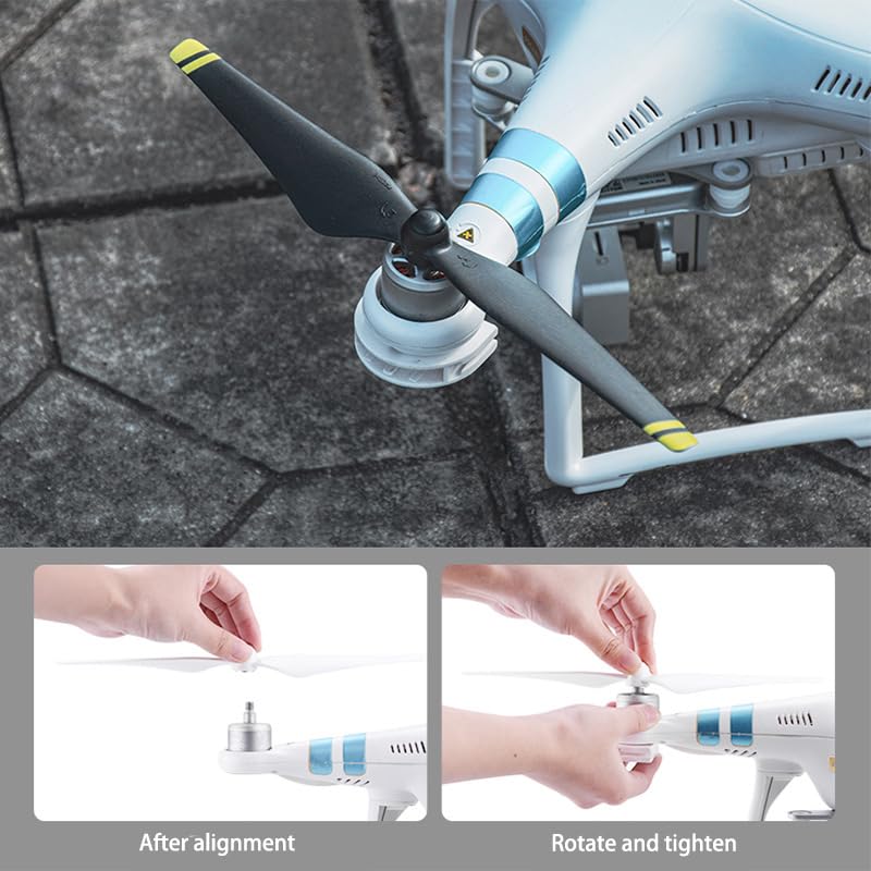 Image of 4 pair Drone blade self-tightening paddle is suitable for DJI Genie 2 /3 /3S /SE (Black with white border)