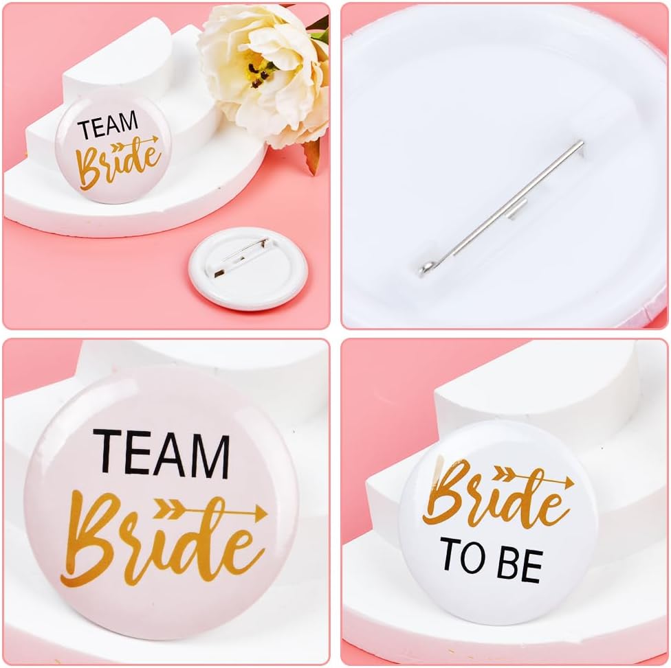 Spille Per Addio Al Nubilato - Set Sposa E Damigelle In Rosa E Oro - Foto 11