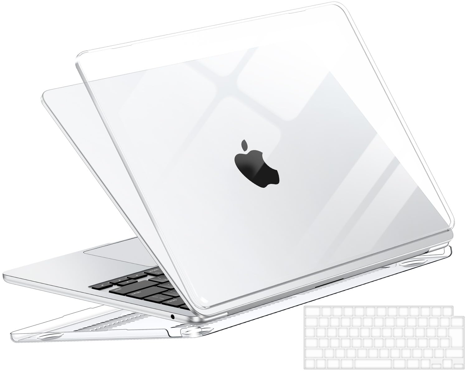 【M5 M4 M3 M2 チップ搭載モデル】NPUOLS MacBook Air ケース 13 インチ カバー 2026-2022 発売 A3449 A3240 A3113 A2681、高い透明 全面保護 黄変なし 傷防止 薄型 耐衝擊性 マックブックエアー M4 保護ケース （極薄TPU 日本語配列キーボードカバー付き）