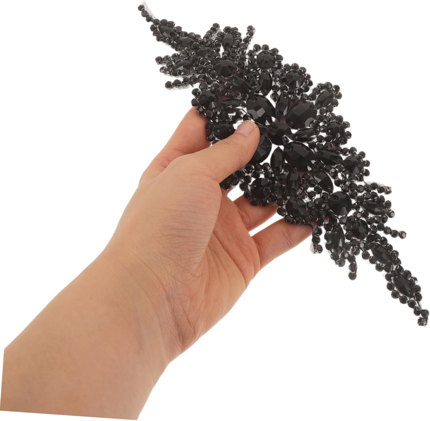 2pcs Floral Rhinestone Applique Bridal Belt for Dress Styling
