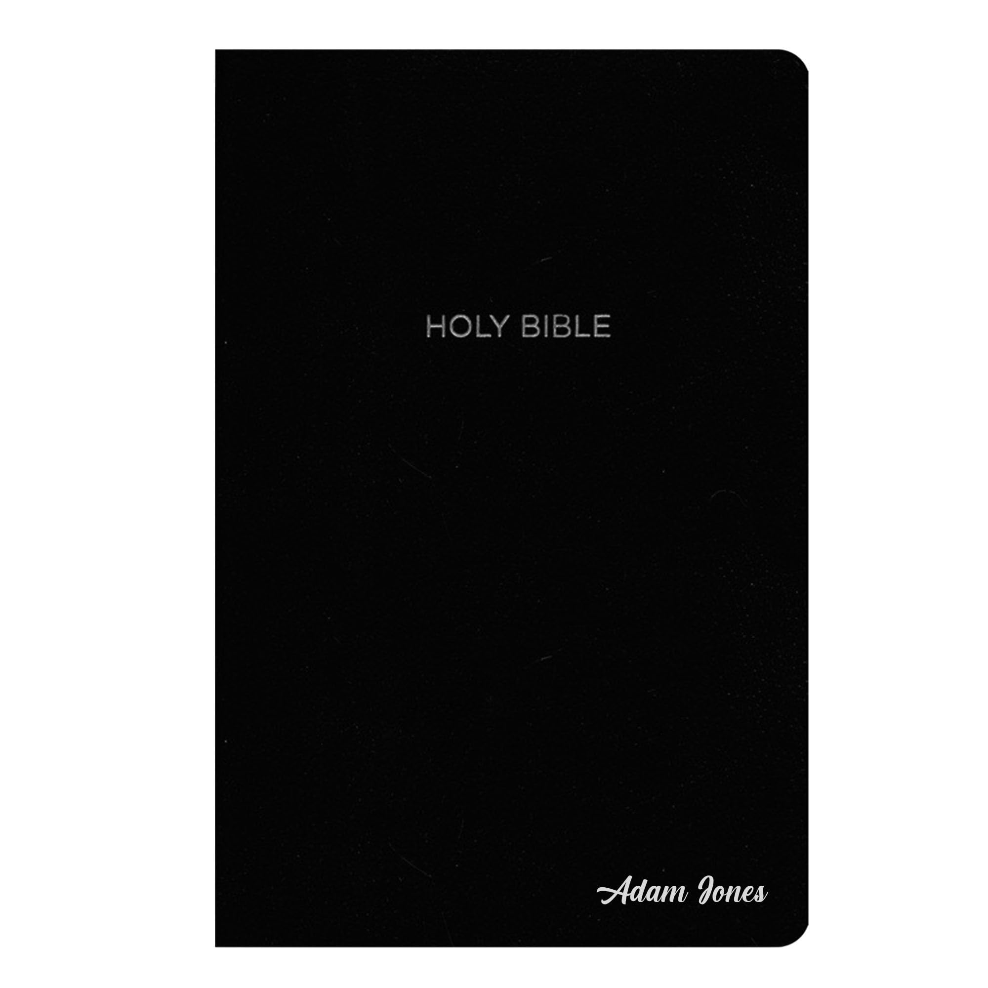 Personalized NKJV Bible New King James Version Faux Leather Small Print Economy Holy Bible with Custom Name at The Lower Right Side, Custom Gift for
