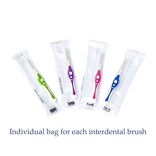 Miniatura 2 de 16 cepillos interdentales de ortodoncia de tamaño XL, 4 colores de mango, limpio entre dientes y frenillos, mango flexible y alambre duradero, fácil