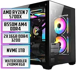 PC GAMER RYZEN 7 5700X, B550M, WI-FI, 32GB RAM, NVME 1TB, NVIDIA RTX 5060 8GB