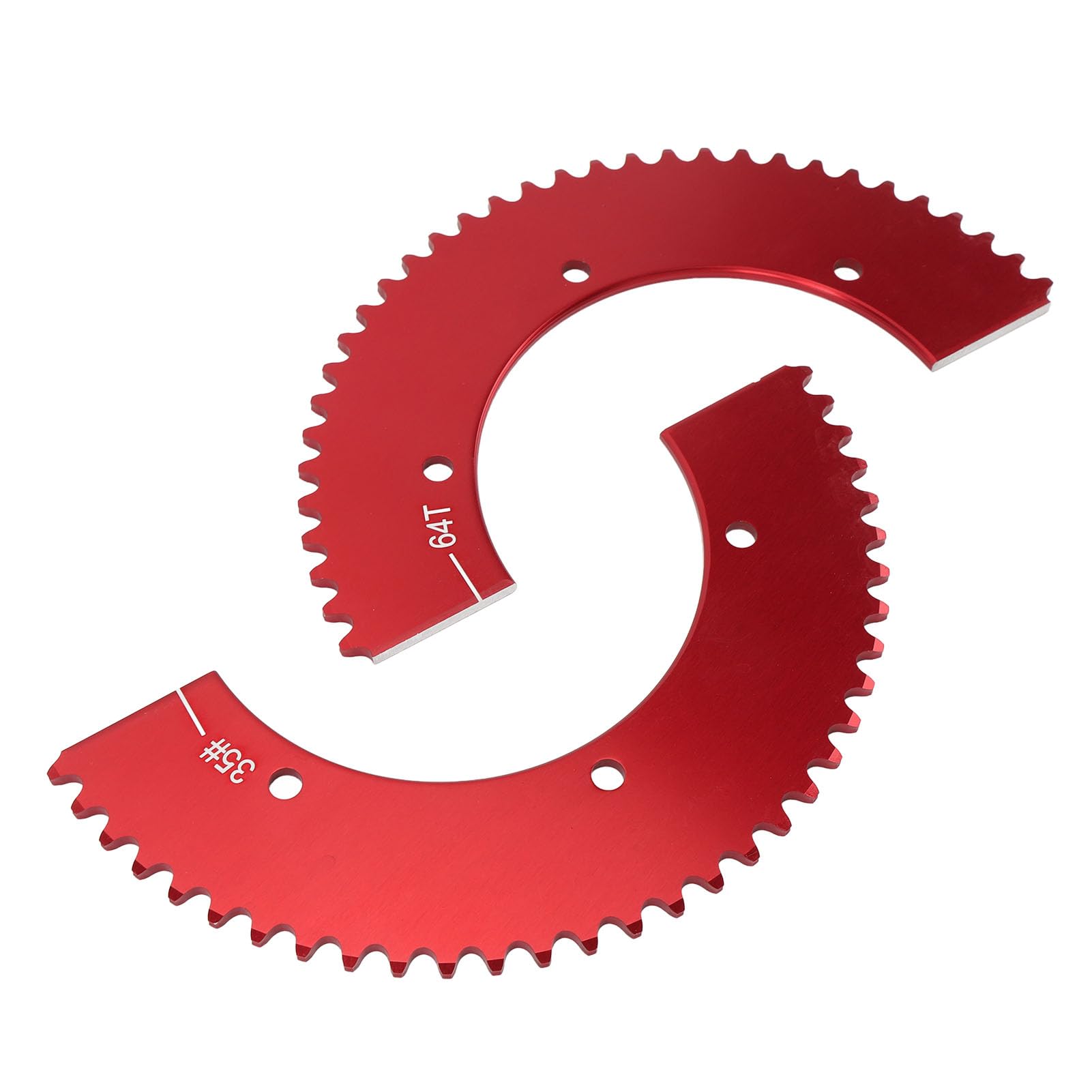 Yosoo Health Gear Zębatka Dzielona z 64 Zębami Tylna Zębatka ze Stopu Aluminium do łańcucha 35, Lekka, Dwuczęściowa Konstrukcja, łatwa Instalacja i Regulacja Przełożenia do Wyścigów Gokartów Minibike