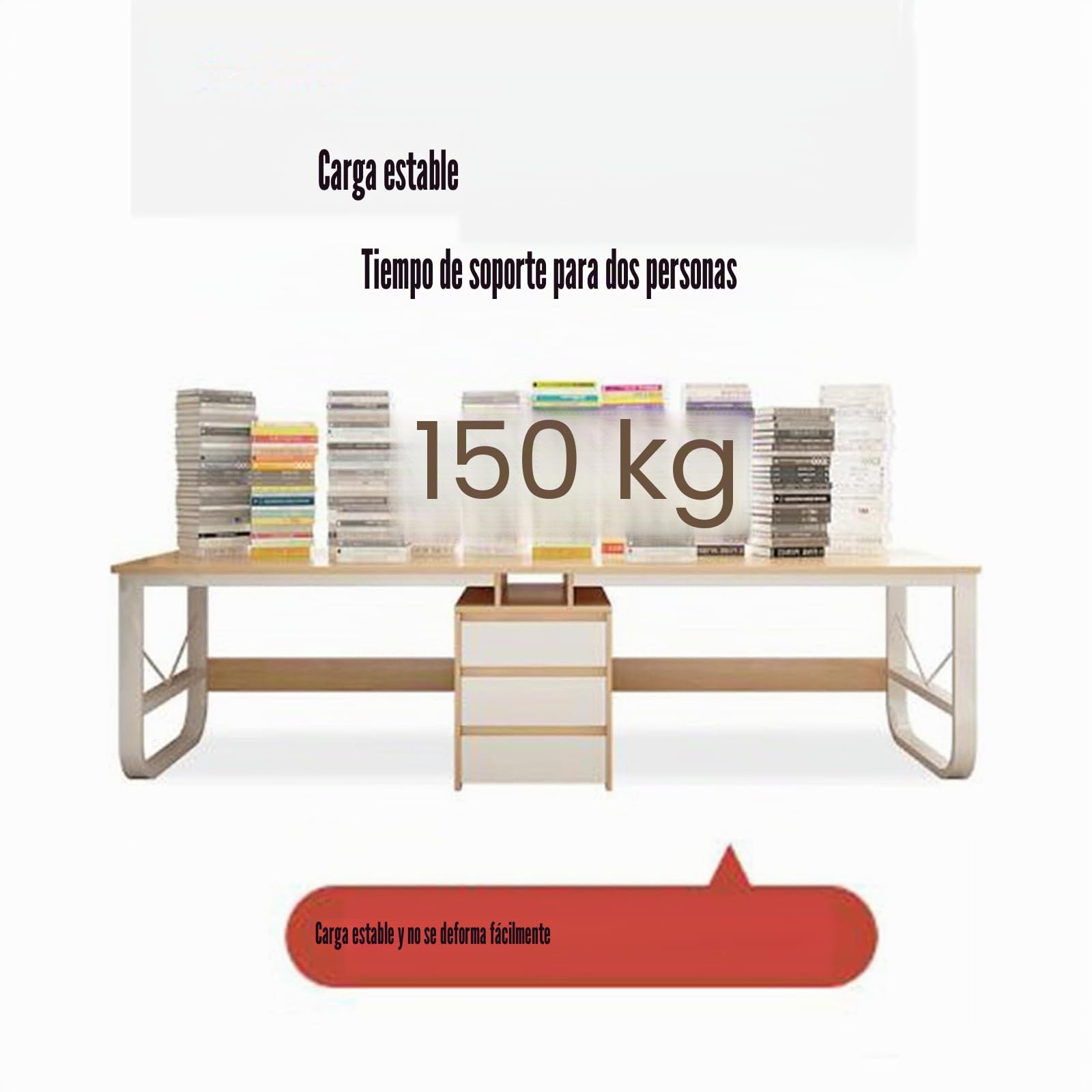 Escritorio doble, escritorio de computadora extra largo, escritorio con cajones, estación de trabajo doble, escritorio de computadora grande de madera, escritorio moderno para el hogar Dark wood,240cm
