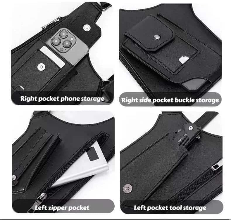 Tactical Shoulder Armpit Bag for Men, Leather Crossbody Bag, Slim Everyday Carry for Travel, Walking, Daily Use - Image 3