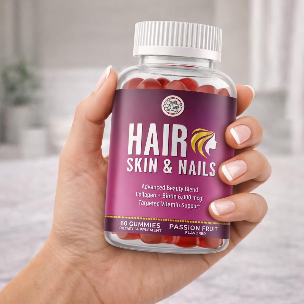 Grab The Gold Hair Skin & Nails Gummies Biotin Collagen Passion Fruit — Amazon image 9