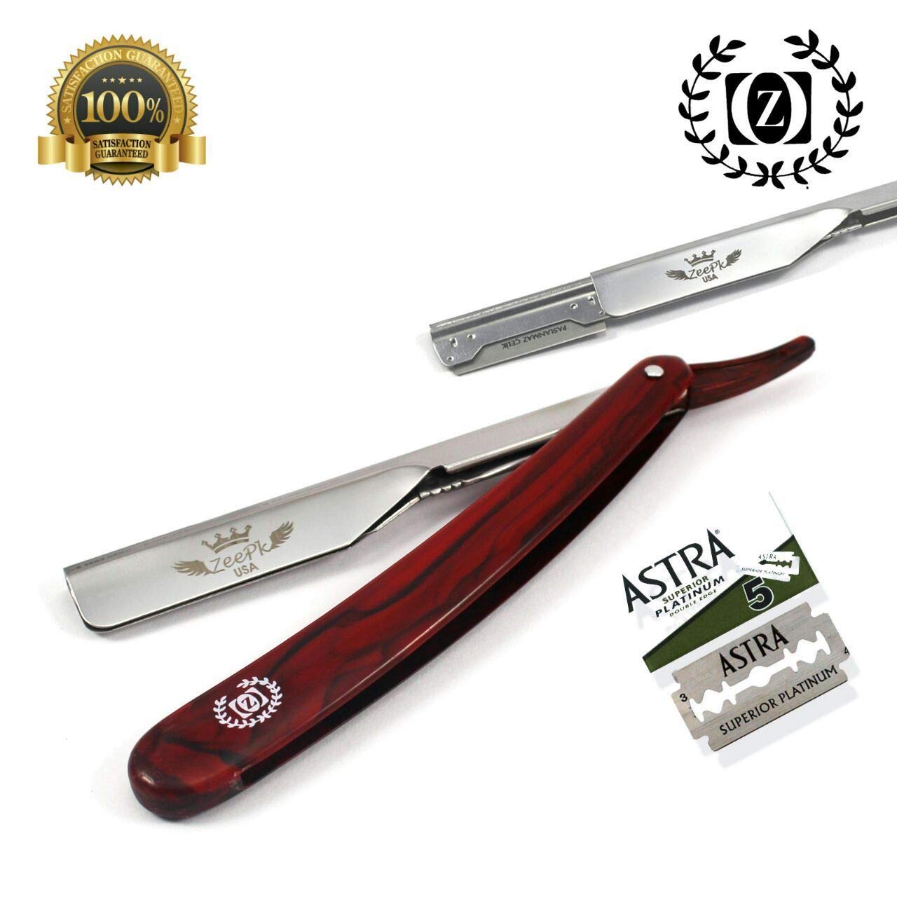 Zeepk Cut Throat Straight Razor for Barbers & Salon + Free Blades