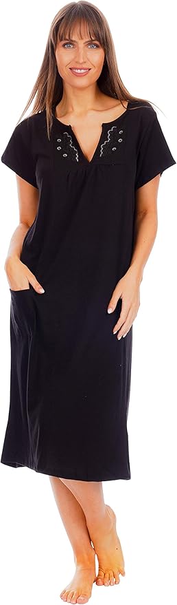 Black cotton nightshirt Clearance