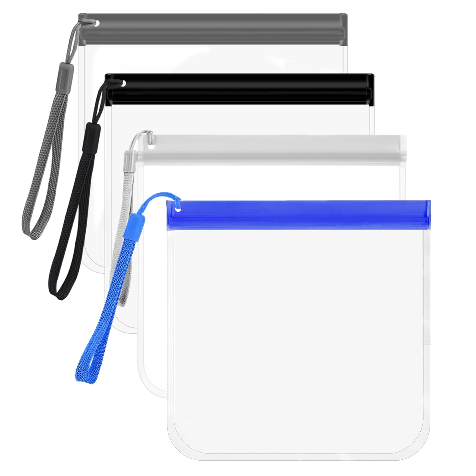 ULVBABI 4 Pcs Clear Portable Travel Toiletry Bags, 20x20cm Transparent Airport Security Liquids Bags Approved by EU & UK Airline Hand Luggage Regulations, Waterproof Leakproof Travel Makeup Bags