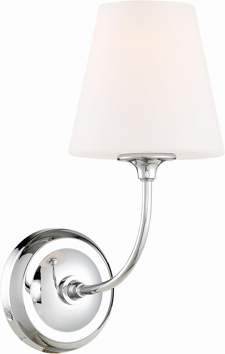 Crystorama Libby Langdon Sylvan 1 Light Polished Chrome Sconce with Sconce with Glass Shade