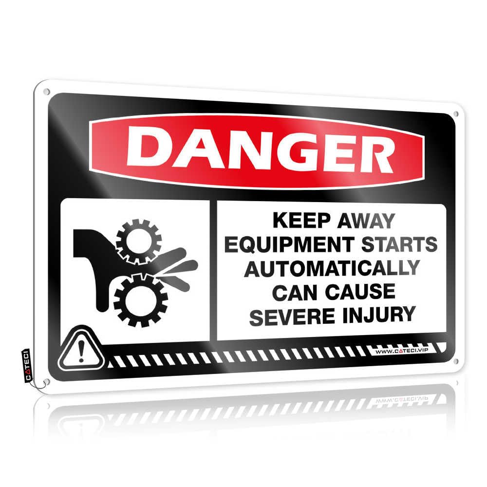 Fzfn Colour Country Stuff Decorations Fun | Danger Keep Away Equipment Starts Automatically Can Cause Severe Injury Indie Backyard Decoration(30X40cm)