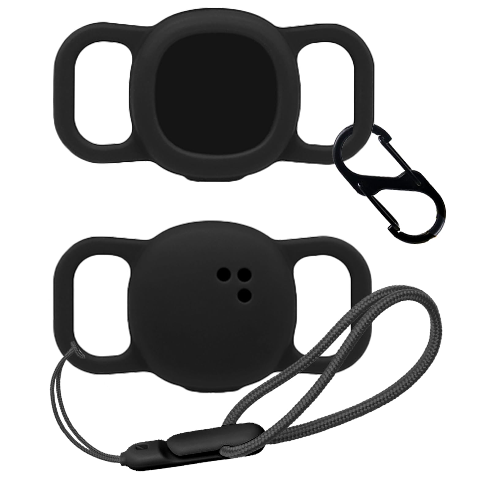 NOUKAJU Case for Tile by Life360 Sticker(2024), Silicone Protective Cover(with Carabiner + Lanyard) Drop-Proof,Scratch-Proof,Shock-Proof,Dust-Proof,Protective Case for Tile Sticker 2024(Black)