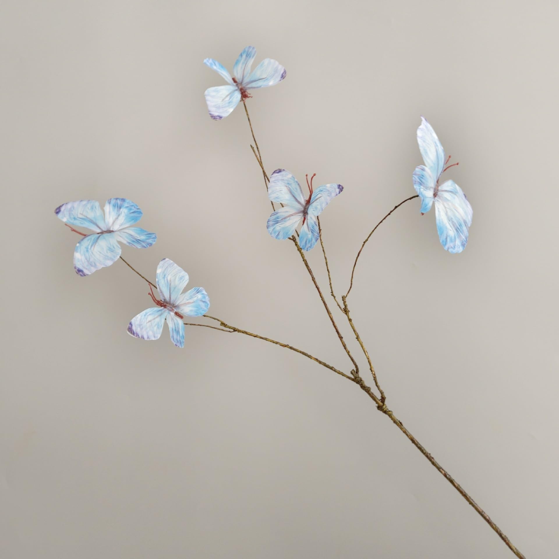 WLH Alexanders Artificial Butterfly Branche Simulation Branch Stems with Fake Butterfly Floral Arrangement for Vase Decor faux flower(Bule)